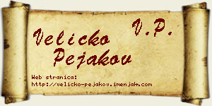 Veličko Pejakov vizit kartica